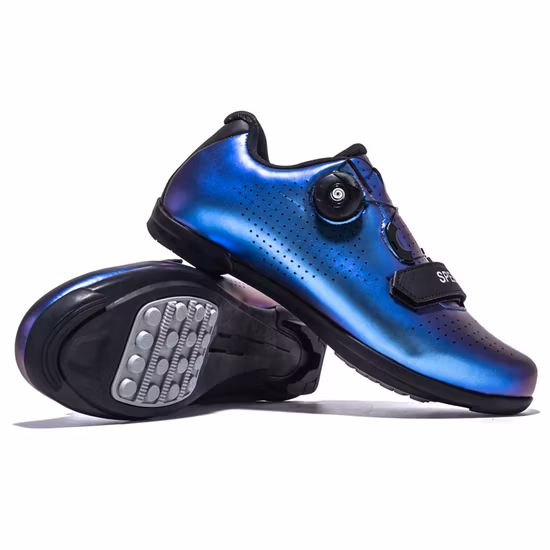 Scarpe da ciclismo unisex con blocco stradale Scarpe da ciclismo con suola dura da spinning traspiranti per mountain bike